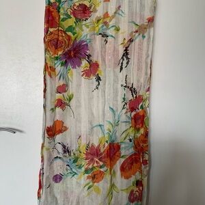 Collection Eighteen Multicolor Floral Metallic Knit Rectangle Scarf for Women